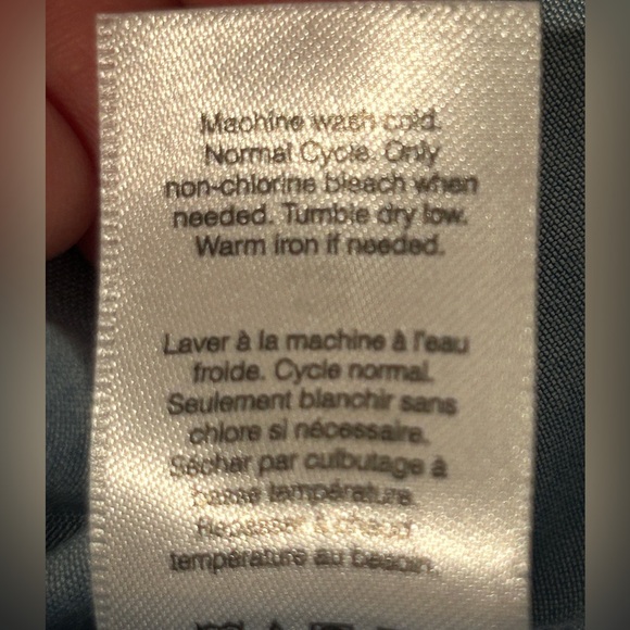 Coldwater Creek Chambray 3/4 Sleeve White Hearts Size Small Valentine’s Day - Picture 10 of 10